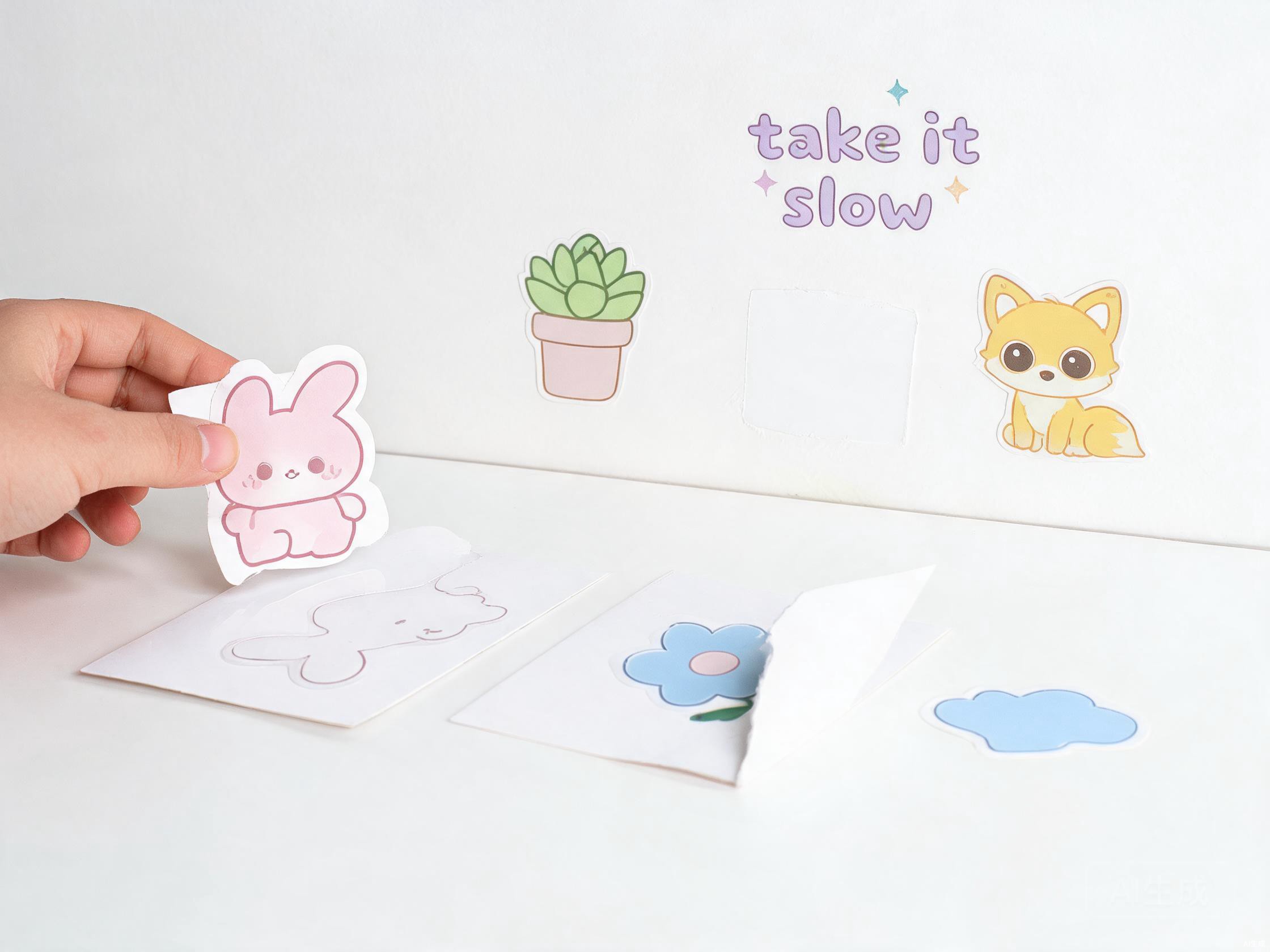 Removable wall decal stickers peeled off without leaving residue