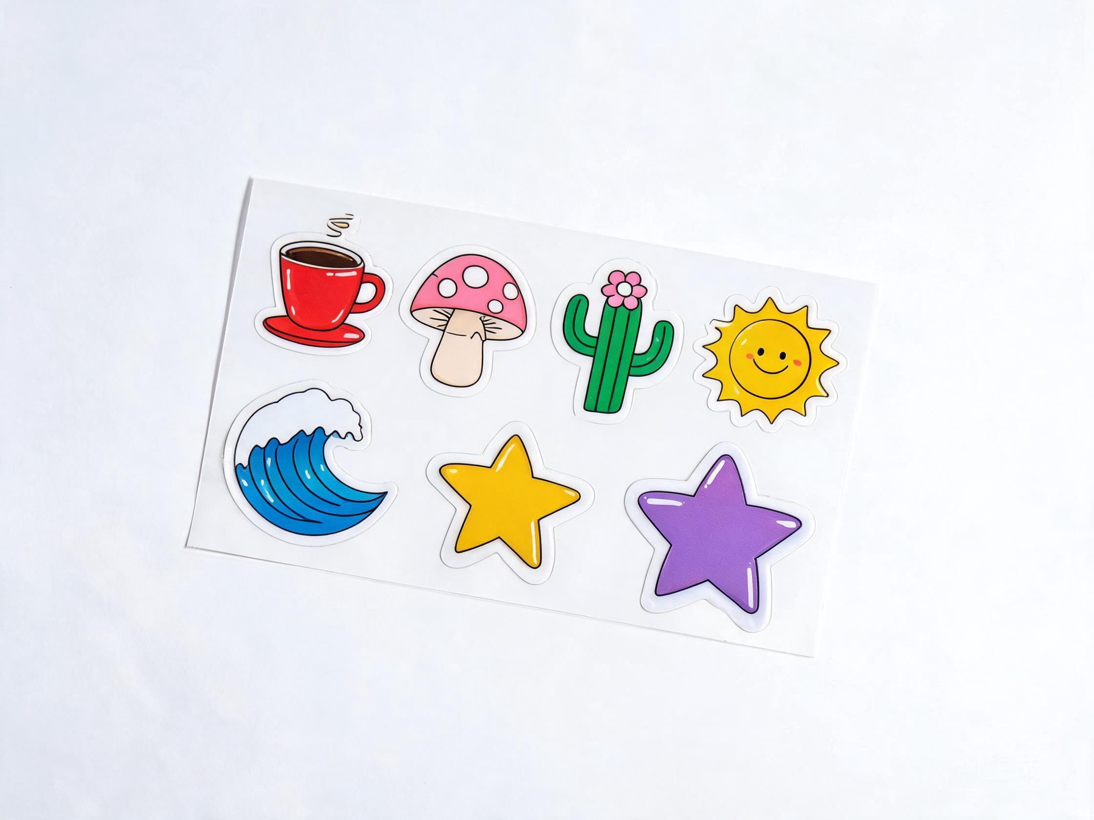 Waterproof laminated vinyl sticker sheet with glossy finish